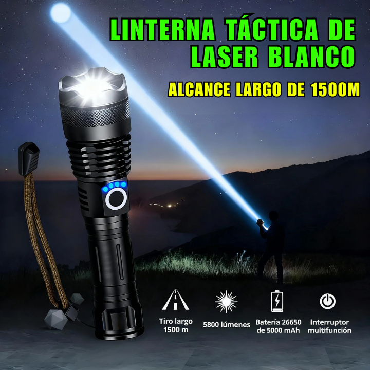 Linterna Táctica Explora Pro - Carga USB-C+Zoom